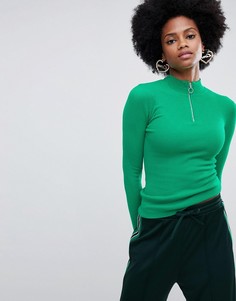 Зеленый топ на молнии Miss Selfridge - Зеленый