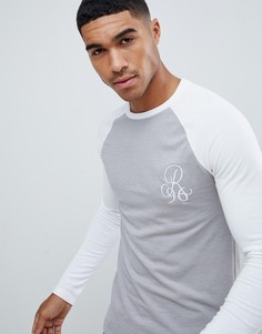Коричневая обтягивающая футболка с рукавами реглан River Island - Коричневый