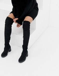 Черные ботфорты на каблуке Miss Selfridge - Черный