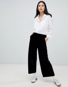 Укороченные бархатные брюки Dr Denim Abel эксклюзивно для ASOS - Черный