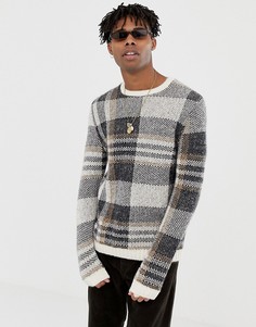Фактурный джемпер в клетку ASOS DESIGN - Бежевый