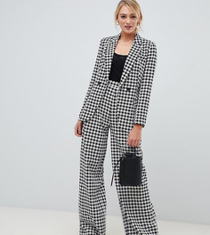 Широкие брюки в ломаную клетку ASOS DESIGN Tall - Мульти