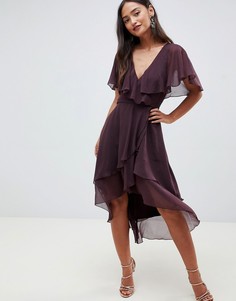 Платье миди с кейпом ASOS DESIGN - Фиолетовый