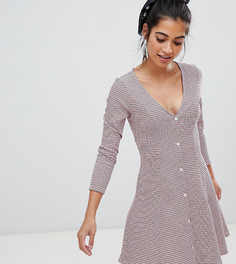 Полосатое чайное платье в рубчик на пуговицах ASOS DESIGN Petite - Мульти