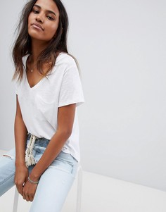 Футболка с глубоким V-образным вырезом Abercrombie & Fitch - Белый