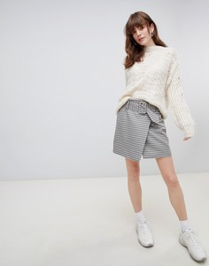 Мини-юбка в клетку с поясом ASOS DESIGN - Мульти