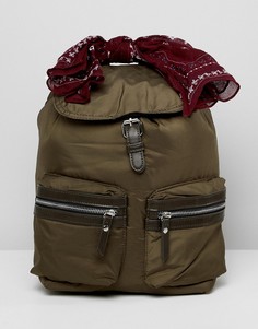 Нейлоновый рюкзак цвета хаки Pull&Bear - Зеленый