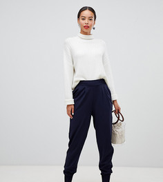 Широкие брюки из крепа с манжетами ASOS DESIGN Tall - Темно-синий