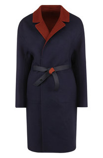 Кашемировое пальто с поясом и накладными карманами Loro Piana