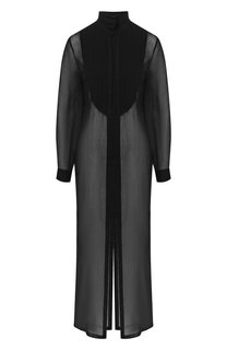 Полупрозрачное платье из смеси хлопка и шелка с воротником-стойкой Isabel Benenato