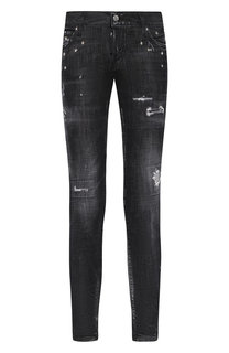 Укороченные джинсы с потертостями Dsquared2