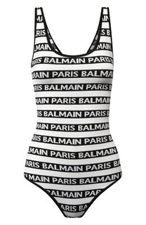 Вязаное боди с логотипом бренда Balmain