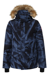 Укороченная пуховая парка Wyndham с меховой отделкой капюшона Canada Goose