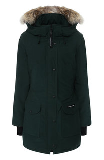 Пуховик смеховой отделкой капюшона Canada Goose