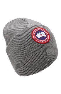 Шерстяная шапка с логотипом бренда Canada Goose