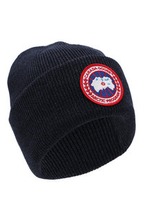 Шерстяная шапка с логотипом бренда Canada Goose