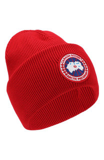 Шерстяная шапка с логотипом бренда Canada Goose