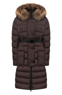 Пуховик с меховой отделкой капюшона Moncler