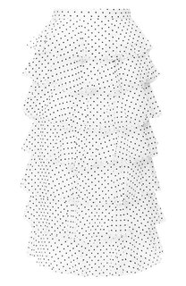 Шелковая юбка-миди с оборками Rodarte