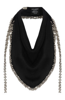 Шерстяной шарф с отделкой бусинами Saint Laurent