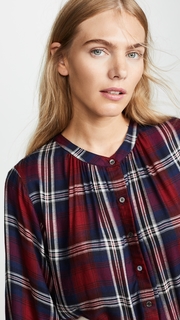 Velvet Fern Plaid Blouse