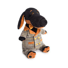 Мягкая игрушка Budi Basa Собака Ваксон с сером костюме в клетку, 25 см