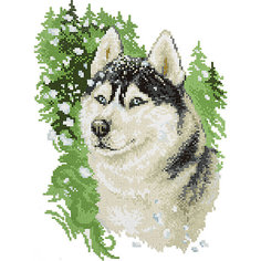 Алмазная мозаика Фрея "Хаски", 25,5х34,5 см