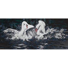Алмазная мозаика Фрея "Белые лебеди", 53х24,5 см