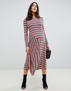 Платье миди в рубчик с полосками ASOS DESIGN Maternity - Мульти