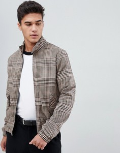 Куртка Харрингтон в коричневую клетку New Look - Коричневый