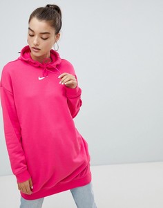 Розовый удлиненный худи Nike - Розовый