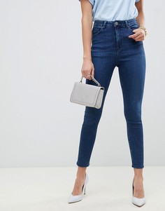 Синие джинсы скинни с завышенной талией ASOS DESIGN Ridley - Синий