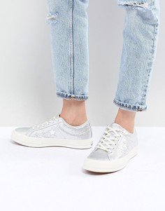 Серебристые кроссовки Converse One Star ox - Серебряный