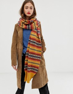 Длинный шарф с добавлением шерсти и узором Фэйр-Айл ASOS DESIGN - Мульти