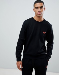 Черный свитшот с логотипом-орлом Emporio Armani - Черный