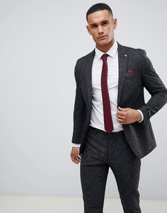 Серый приталенный пиджак Burton Menswear - Серый
