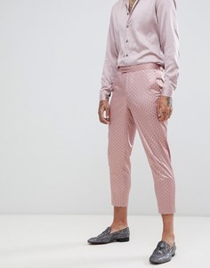 Укороченные узкие брюки с принтом ASOS DESIGN - Розовый