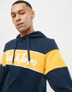 Худи с фирменной полоской Jack & Jones Originals - Темно-синий