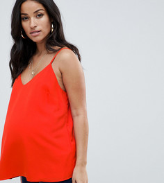 Двухслойный топ на тонких бретельках ASOS DESIGN Maternity Eco - Красный