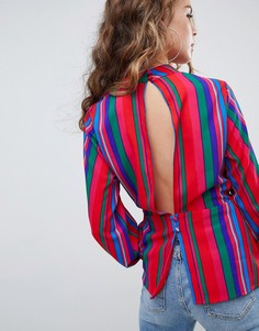 Топ в полоску с высоким воротом ASOS DESIGN - Мульти