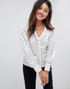 Пижамный топ в горошек с V-образным вырезом ASOS DESIGN - Мульти
