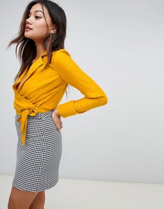 Желтая пижамная блузка с запахом Miss Selfridge - Желтый