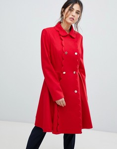 Шерстяное пальто с фигурными краями Ted Baker Blarnch - Красный