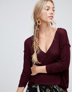 Лонгслив Free People Golden Gate - Фиолетовый