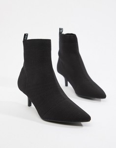 Pull&Bear kitten heel sock boot - Черный