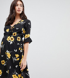 Свободное платье с рукавами клеш New Look Maternity - Черный
