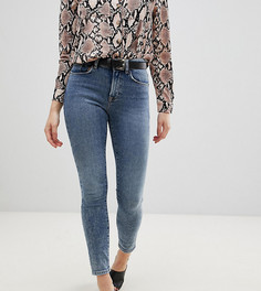 Укороченные джинсы скинни с эффектом кислотной стирки New Look Petite - Синий