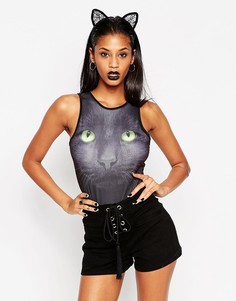 Боди с черным котом ASOS Halloween - Черный