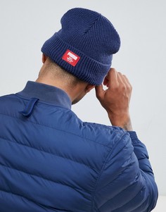 Темно-синяя классическая шапка-бини в рубчик Puma 02170902 - Темно-синий