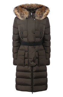 Пуховик с меховой отделкой капюшона Moncler